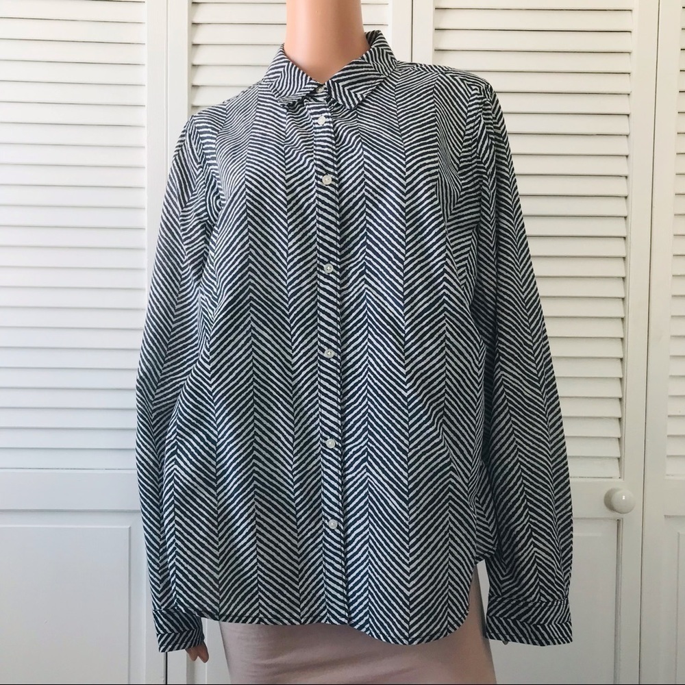 2/!25 JCP Button Down Striped Shirt Size XL